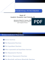 Math 27 Transcendental Functions and Their Applications