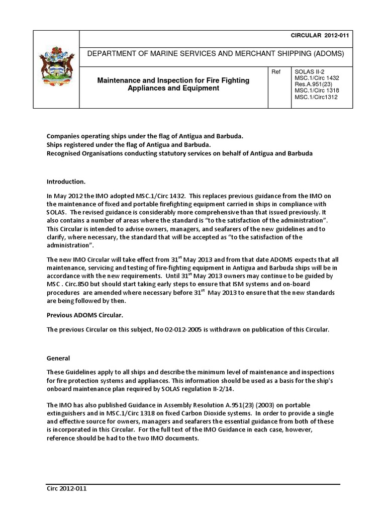 Fire Safety Equipment Maintenance Guidelines | PDF | Fire Sprinkler ...