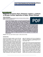 Response of Common Bean (Phaseolus Vulgaris L.) Cultivars To Nitrogen Fertilizer Application at Nedjo, Western Ethiopia