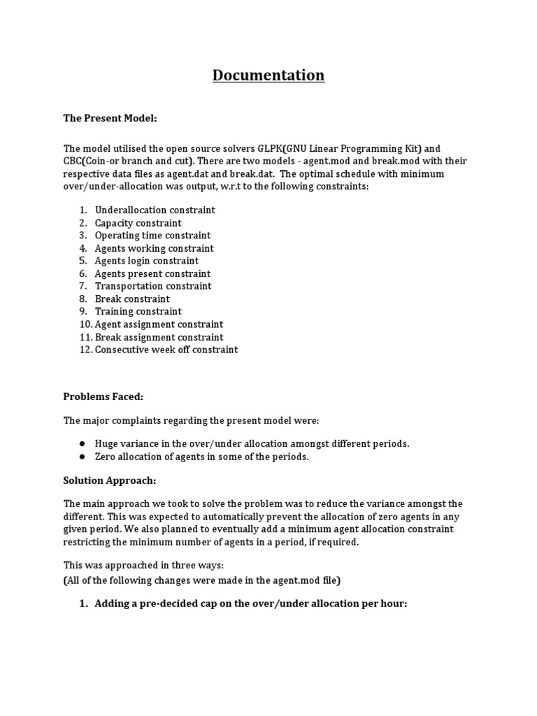 Documentation: The Present Model | PDF | Mathematical Optimization ...