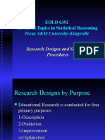 Statistical Research Designs and Procedures