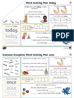 T L 526784 Year 1 Common Exception Word Activity Mat 10 Resource Pack English