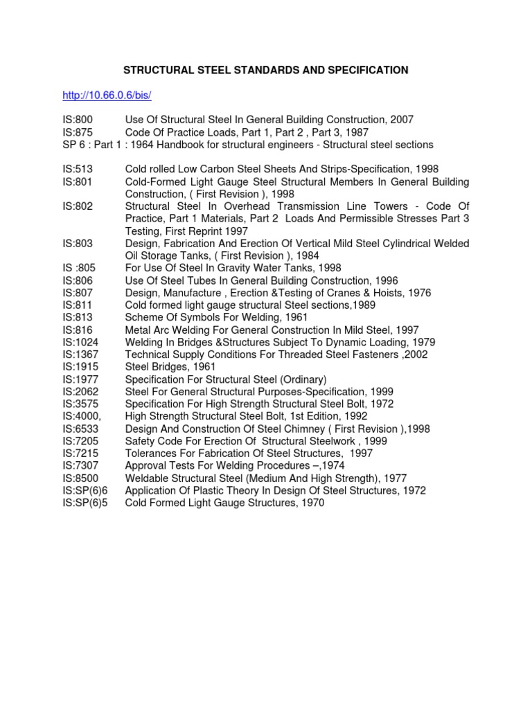 Structural Steel Standards and Specification PDF PDF