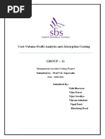 Cost Volume Profit Analysis & Absorption Costing