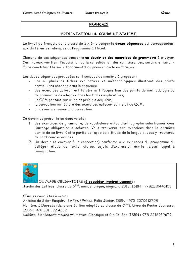 La Grammaire Par Les Exercices 6ème Corriges Pdf Francais62014internet PDF | PDF | Nom (grammaire) | Genre grammatical