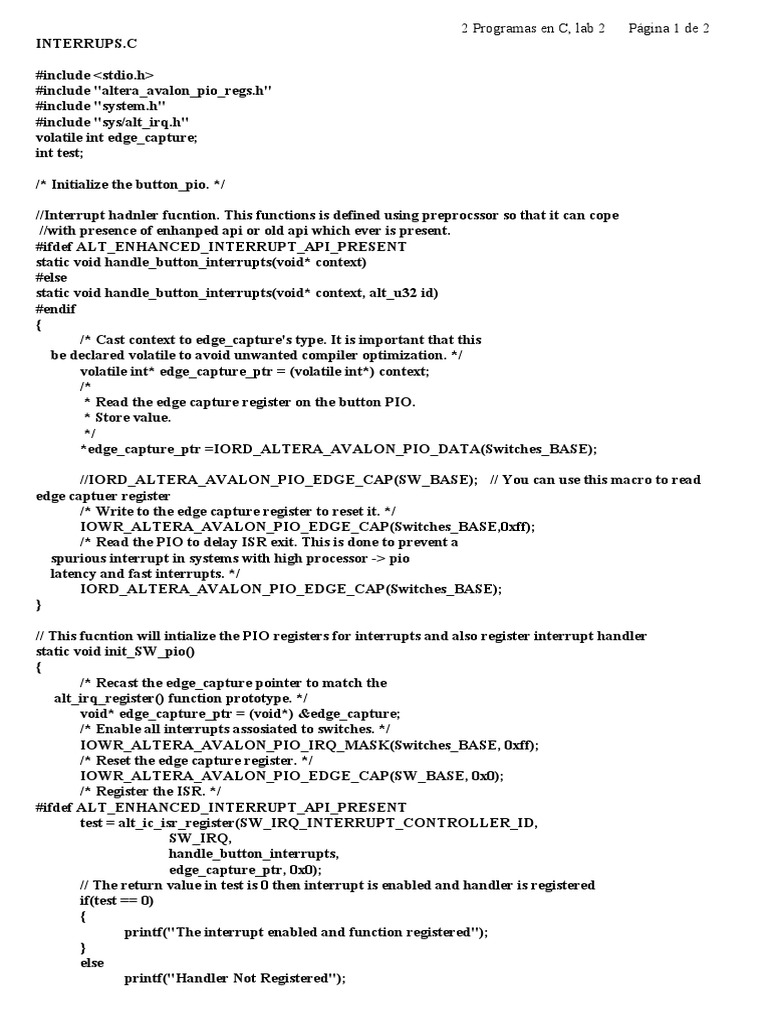 2 Programas en C, Lab 2 Página 1 de 2 | PDF | Subroutine | Areas Of ...