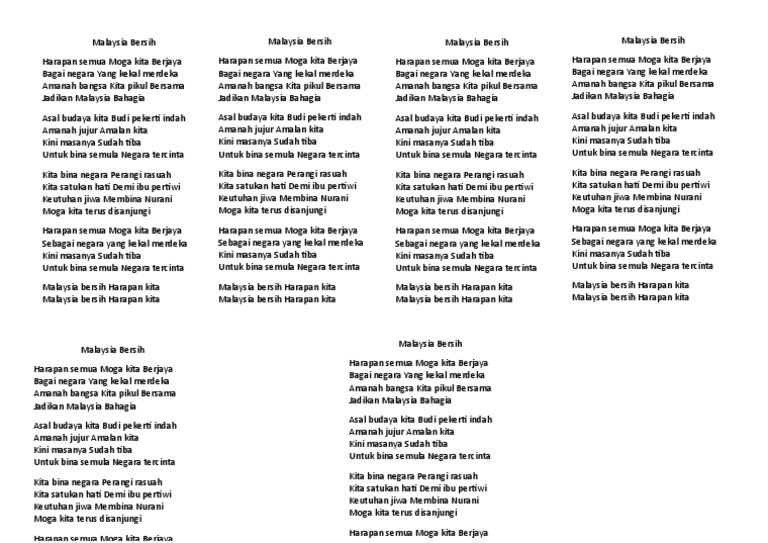 Lirik Lagu Malaysia Bersih Pdf