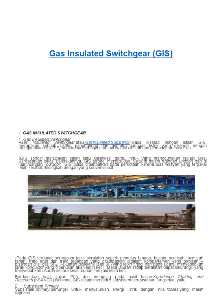 Pengantar Gas Insulated Switchgear (GIS) | PDF | Sains & Matematika ...
