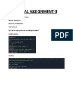 Digital Assignment-3: Q1) Write A Program For Encoding The Data?