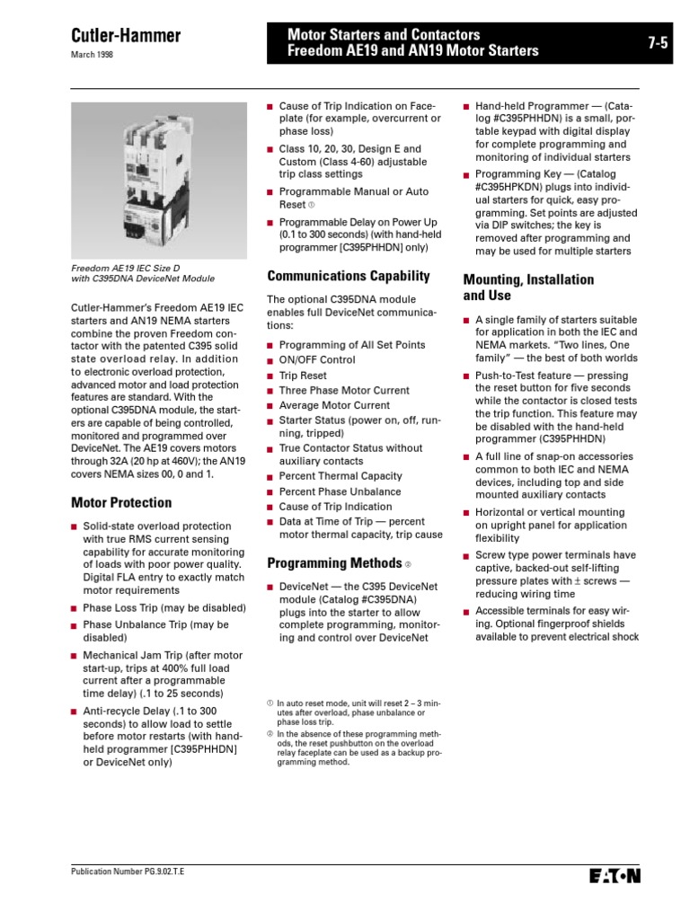 DeviceNet-Motor Starters and Contactors-Freedom AE19 AN19 PDF | PDF ...