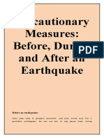 Precautionary Measures: Before, During and After An Earthquake