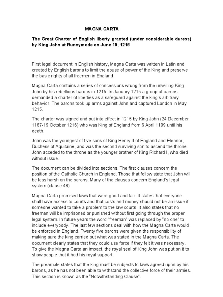 essay on the magna carta