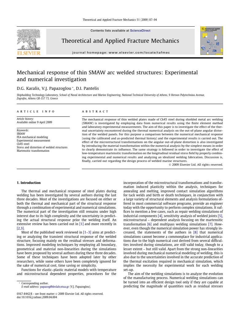 Theoretical And Applied Fracture Mechanics Scimago
