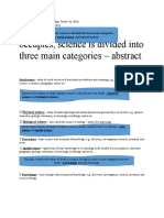 On The Basis of Fields It Occupies, Science Is Divided Into Three Main Categories - Abstract