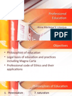Professional Education Philosophies and Policies