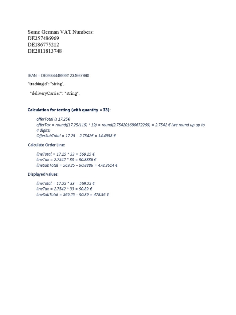 Some German VAT Numbers | PDF