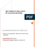 Recurrence Relation by Master Method