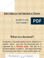 Decimals Introduction: Math Class Live Session 1