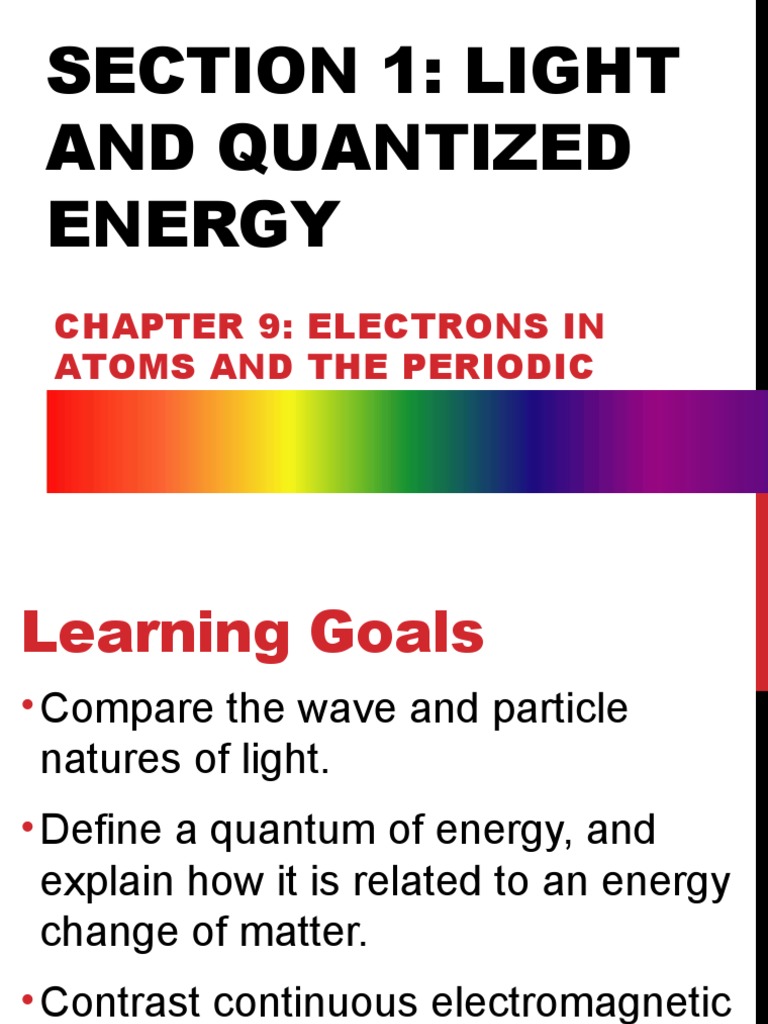 9.1 Light and Quantized Energy PDF Emission Spectrum Light