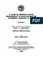 A Study of Working Capital Management in Selected Units JDF Automobile Industry in India