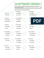 Write The Preposition in The Circle That Goes With The Listed Adjectives