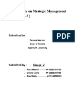 A Case Study On Strategic Management (Chapter - 2) : Submitted To