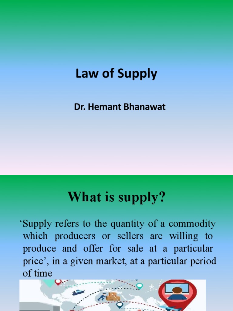 Law of Supply | Download Free PDF | Price Elasticity Of Demand | Supply