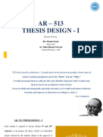 AR - 513 Thesis Design - I: Dr. Yusuf Awan