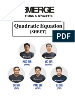 Quadratic Equation - Sheet - Update