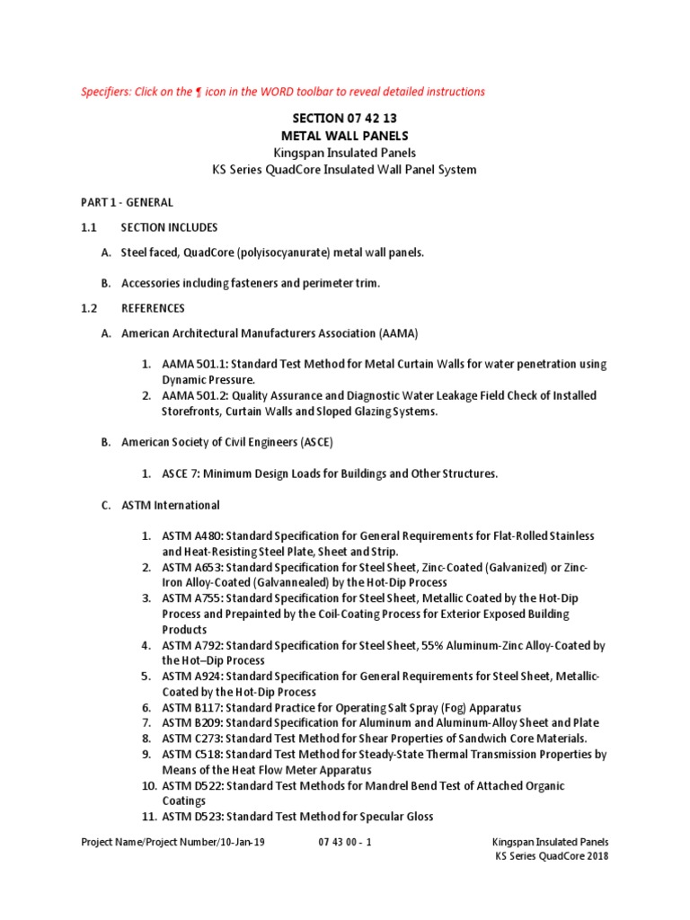 KS - Series - QuadCore - Masterformat - CSI Specification - NA | PDF ...