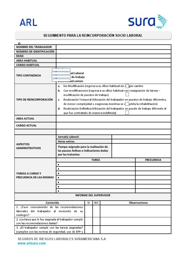 Proceso de Reincorporación Laboral | PDF | Salud y bienestar | Medicina