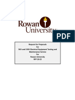 Request For Proposals For 5KV and 15KV Electrical Equipment Testing and Maintenance Service For Rowan University RFP 18-22