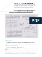 TD - La Regulation Hormonale: Document 1 - Les Consequences Des Variations de La Pression Osmotique Du Milieu Interieur