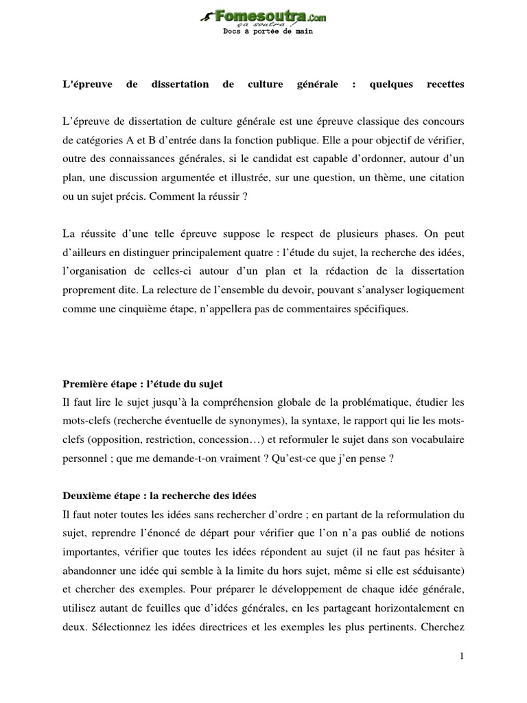 Dissertation Et Culture Generale Ena Pdf Pdf Controle Des Armements Arme Nucleaire