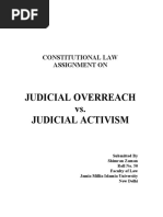 Judicial Overreach vs. Judicial Activism: Constitutional Law Assignment On