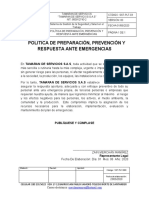 SST-PLT-003 Política de Preparación, Prevención y Respuesta ante Emergencias.docx