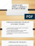 Ley de La Jornada de Trabajo, Horas y Trabajo en Sobre Tiempo.