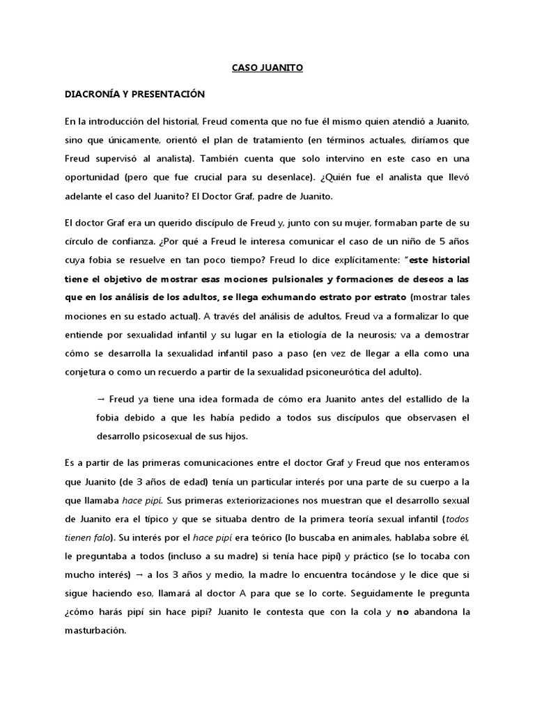 Práctico 7, 8 y 9 - Caso Juanito | PDF | Jacques Lacan | Neurosis