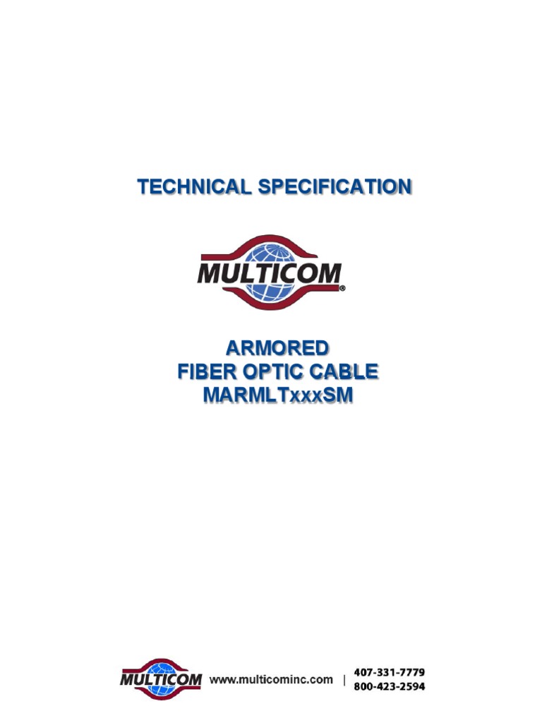 Multicom Armored Fiber Optic Cable | PDF | Optical Fiber | Applied And ...