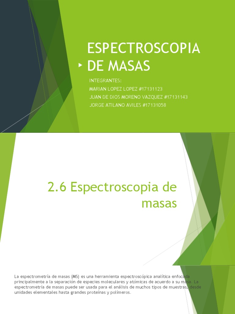 Espectrometría de Masas: Principios y Aplicaciones | PDF ...