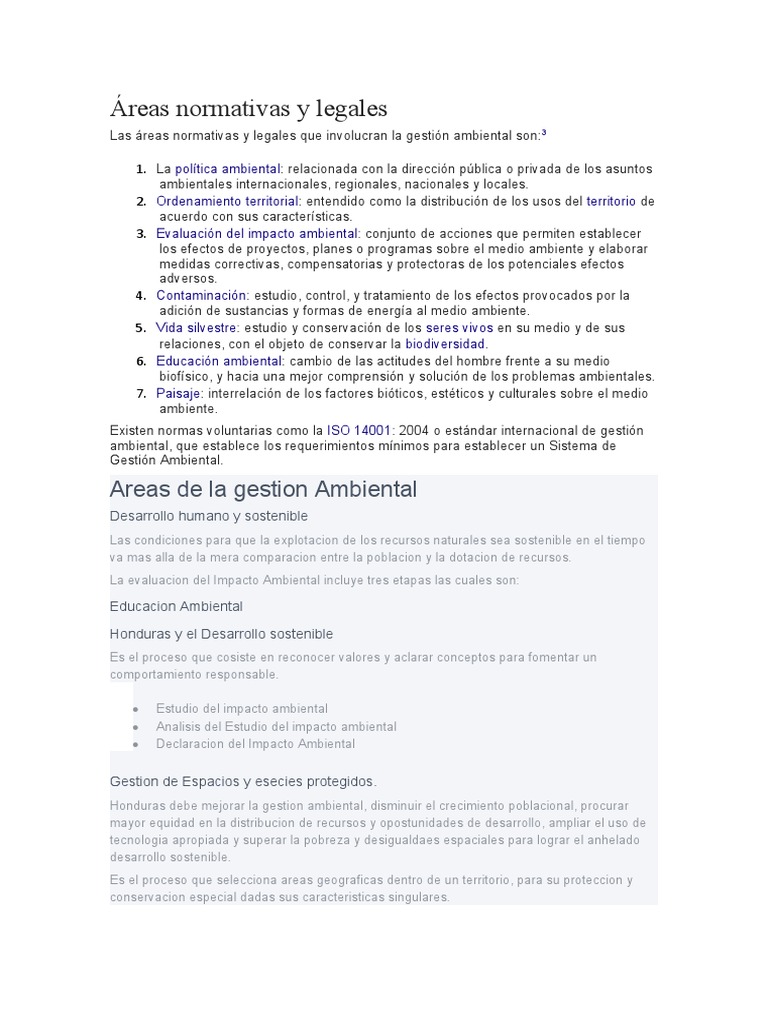 Áreas Clave de la Gestión Ambiental | PDF | Entorno natural | Biodiversidad