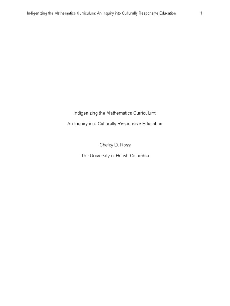 Cdross Etec 521 Final Project | PDF | First Nations | Teachers