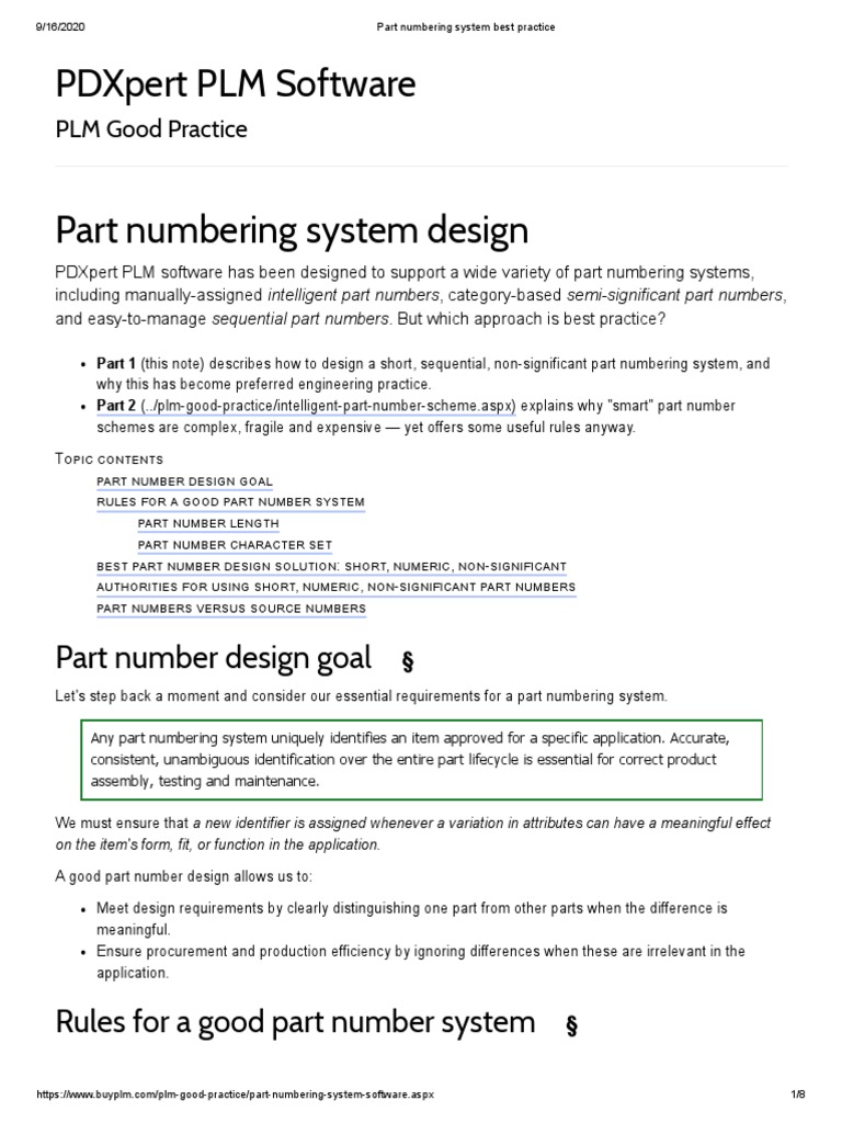 Part Numbering System Best Practice | PDF | Product Lifecycle | Computing