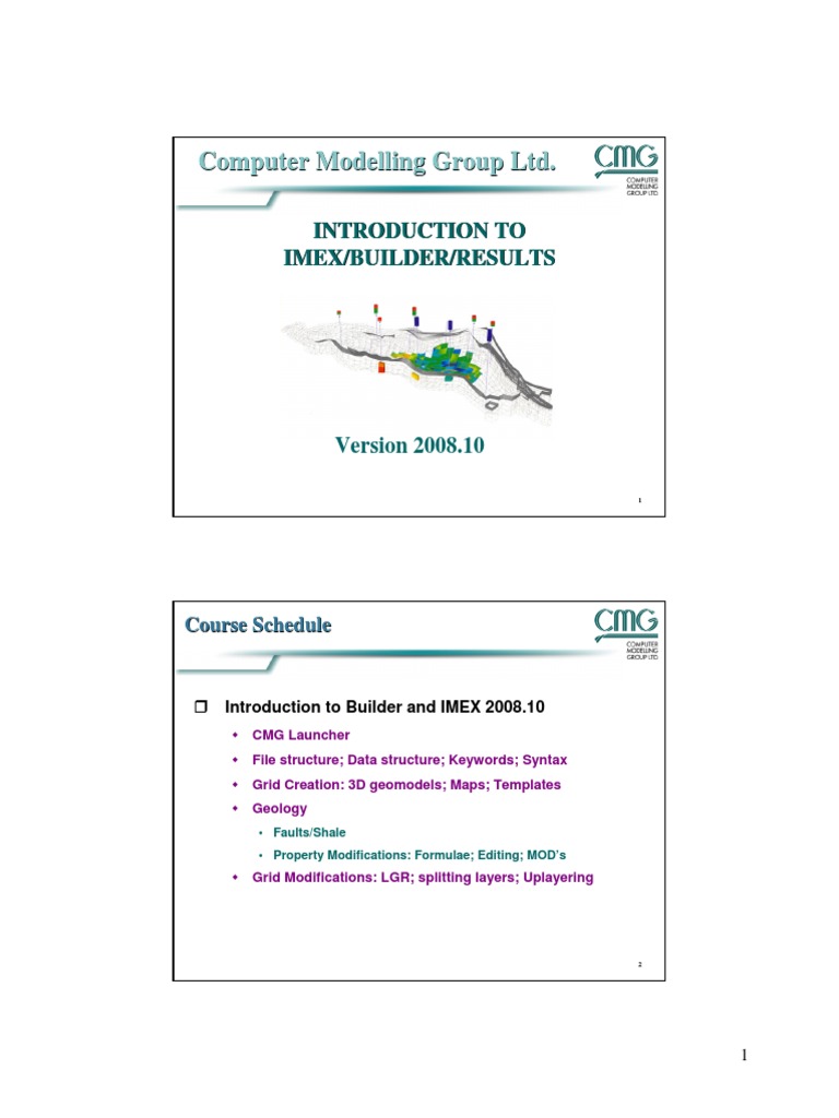 Introduction to CMG Computer Modelling Group Software | PDF | Phase ...