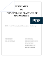 Term Paper OF Principal and Practices of Management