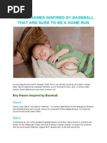 45 Baby Names Inspired by Baseball That Are Sure To Be A Home Run