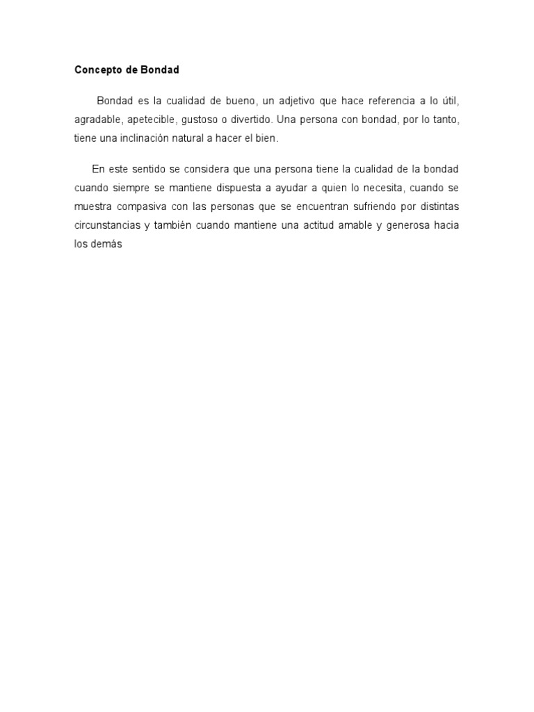 Definición y Concepto de Bondad | PDF, image size:768x1024