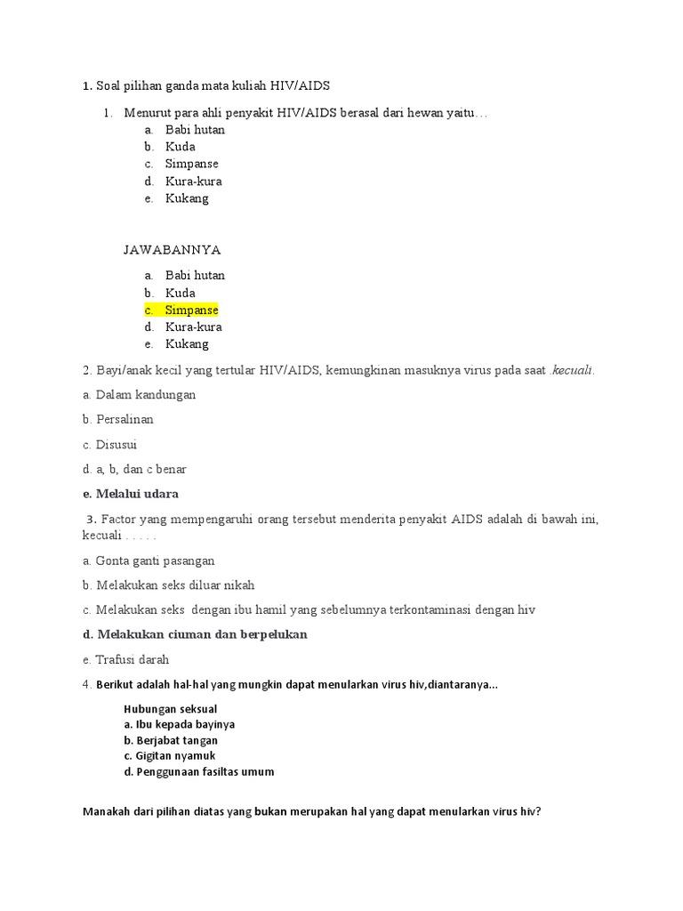 Soal Hiv Pdf