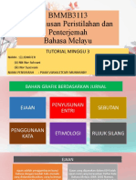 BMMB3113 Perkamusan Peristilahan dan Penterjemah Bahasa Melayu TUTORIAL MINGGU 3