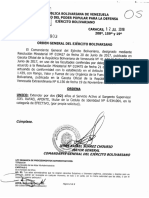 Extensión de servicio activo mediante orden general del Ejército Bolivariano